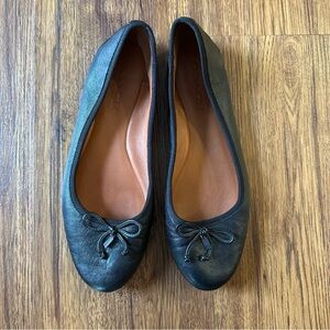 Coach Black Leather Ballet Flats
